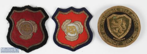 3x Period Bullion PGA and St Andrews Blazer Badges (3)