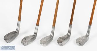 5x Assorted alloy mallet head putters to incl' R BB model by Standard Golf Co, Ray Model plus The