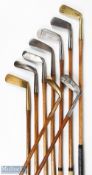 9x Assorted brass and metal putters to incl' Early Gem by the British Golf Co Ltd, London, J B