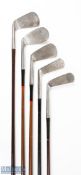 Collection of James Braid Early Coated Steel Shafted Irons and Putters (5) - 3x Jas Braid Walton