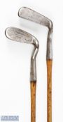 2x Smith's Patent anti-shank irons includes a mid-iron and a niblick both devoid of head