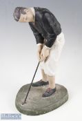 Austin Productions 'On the Green' Large Golfer Sculpture Hand Signed by T DeGroot (1983) 36cm tall