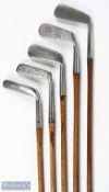 5x Assorted metal putters to incl' Sheffield steel products Ltd, Gem putter, L H Dennis bent neck