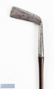 Early Carrick smooth face long blade putter c1880 showing the Carrick cross mark with a 5