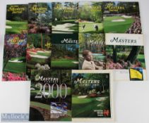 The Masters Golf Journals from 1990 to 2001 in fair condition - discolouring to spines (12)