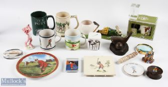 Golf, Ceramics and Collectables to include cup tankards, a PGC Captain 1993-1994, a modern golf