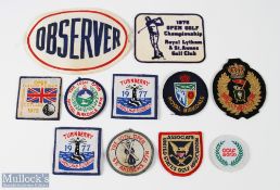 c1970 Golf Cloth Patches Badges, with examples of Royal Birkdale, Open 1976 Turnberry Open