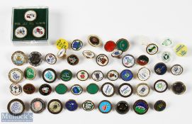 A Collection of Golf Tee Markers, a good mixed selection most are metal examples with over 50 tees