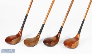 4x Large head socket neck woods features Harry Cawsey 'angsol' driver, a large head light stained