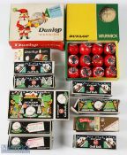 Dunlop 65 and Warwick Christmas Gift Golf Ball Boxes, 38 wrapped golf balls in a mixed selection