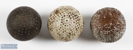 3x Rubber Cord Golf balls - incl' The Hopper bramble pattern rubber cord golf ball c1907 by the