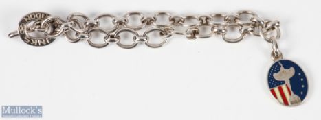2004 Official Ryder Cup Presentation Silver plate and Enamel Ladies Engraved Bracelet - presented to