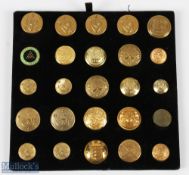 Golf Club Jacket Button Collection, a boxed lot of mixed golf club buttons, gilt and one enamel