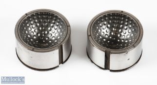 Dimple Golf Ball Mould, stamped SMS 6821, 2 pieces in bright steel 5cm diameter