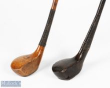 Ramsey Hunter dark stained spoon with central leather face insert and wide scare neck together