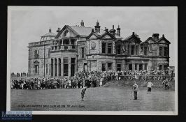 Rare Bobby Jones and Roger Wethered St Andrews Golfing Postcard - showing Jones putting out on the