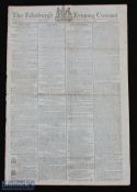 1793 The Edinburgh Evening Courant Newspaper Leith Golfing Announcement - dated Thursday June 6,