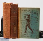 Horace G Hutchinson Golf Book Collection (3) - titles include 
