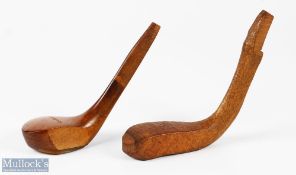 2x Tom Morris St Andrews Signature scare neck golf club heads - to incl a fine small head beech wood