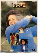 Colin Montgomery Gallway Golf Signed Poster, plus a Nancy Lopez Fila poster, both with signs of use-