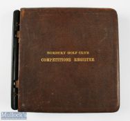 Rare Norbury Golf Club London (1893-1931) Competitions Register File Book - covering the period from