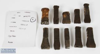 Collection of Cast Iron Golf Club Tools and other Head Stamp Marks, with names of Rustless Iron,