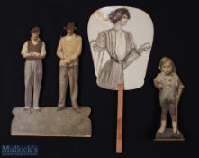 Interesting collection of golfing advertising and other scraps mounted on board (3) - to incl late