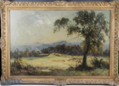 J A Henderson Tarbet (1875-1937) - Murrayfield Golf Course Edinburgh - large oil on canvas signed