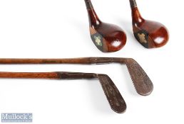 4x Matching MacGregor left hand clubs including socket neck driver and brassie stamped peerless to