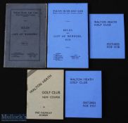 Collection of Walton Heath Golf Club Rules, Fixtures, 
