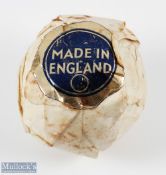 Made in England paper wrapped rubber cord Golf ball showing the blue and gold label, unopened