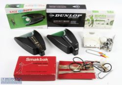 Selection of Golf practice aids/games (4) featuring Smakbak Captive golf with Dunlop 65 ball, Biffit