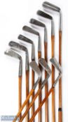 Interesting collection of Jiggers and Approach irons (10) by makers Tom Stewart, Winton, Abe