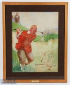 H H Harris - original golf artwork titled 