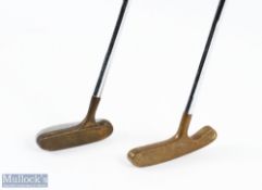 John Letters 'Golden Goose' mallet head brass and alloy putter with maker's detail to sole, together