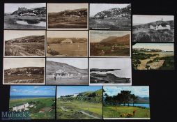 Collection of interesting 14x Wales and 2x Ireland golfing postcards from 1910 onwards through to
