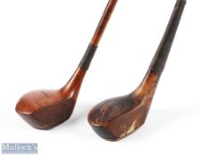 2x Wm Park woods feature a socket dark stained brassie with clear maker's mark to the crown and a