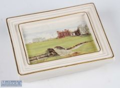 Bill Waugh The St Andrews Millennium Collection Ceramic Card Box with St Andrews design