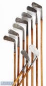 9x Assorted Ladies irons and putters to incl' the seven irons are by makers S Green of Shanghai L