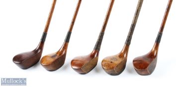 5x various Charles Gibson Westward Ho! Socket head woods - to incl 2x drivers both stamped with