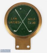 Low Laithes Golf Club Motorcar Badge Emblem Mascot, solid brass 9.3cm diameter
