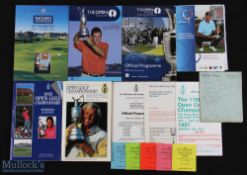 1987-2010 The Open Golf Tournament programmes, plus a signed Portugal Master's programme signed by