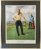 Arnold Palmer 1962 Troon Open Golf Champion signed ltd ed colour print - original was commissioned