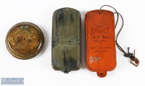 Collection of early brass and rubber golf bag ball cleaners (3) to incl original brass The