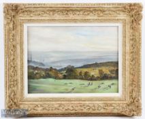 Charles Cundall RA RWS (1890-1971) - Golf Course in North England c1937 oil on board - image 9.75