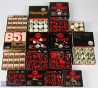 99x Slazenger Golf Balls, 6 boxes of 12 (1 missing its lid) with examples of Slazenger B51 and Plus,