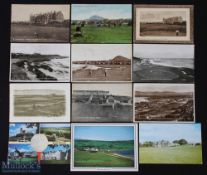 Collection of 12x various Scottish Golf Links and hotel postcards from 1904 up to Queen Elizabeth II