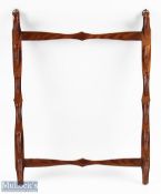 Period Oak Gold Club Display Rack, an oak rack for 6 clubs with original brass fittings - size