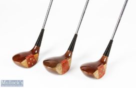 Harry Busson Master Craftsman Golf Club Maker Walton Heath set of handmade golf woods (3) - to