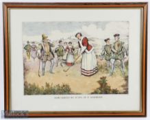Mary Queen of Scots at St Andrews Golf Picture, framed and mounted under glass (41cm x 54cm)